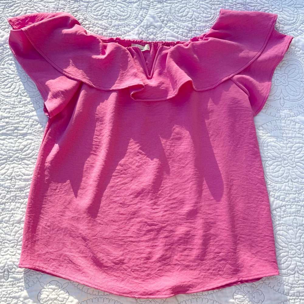Pink Off-Shoulder Women's Top